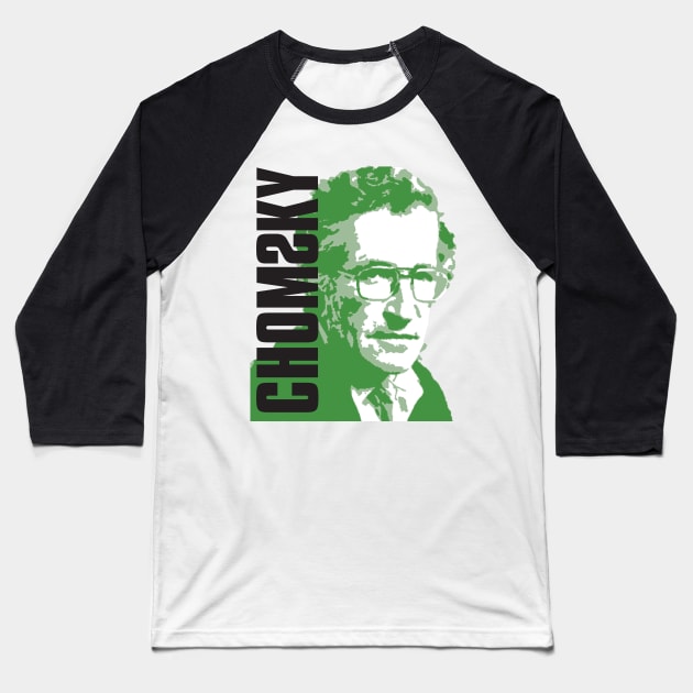 Chomsky Baseball T-Shirt by DJVYEATES